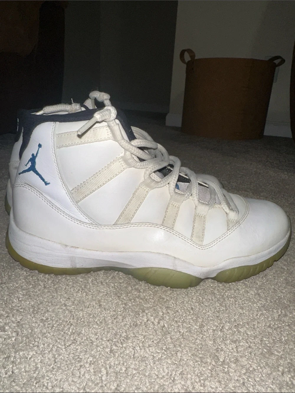 Air Jordan 11 Retro Legend Blue 2014 White Black 378037-117 Men's Size 10